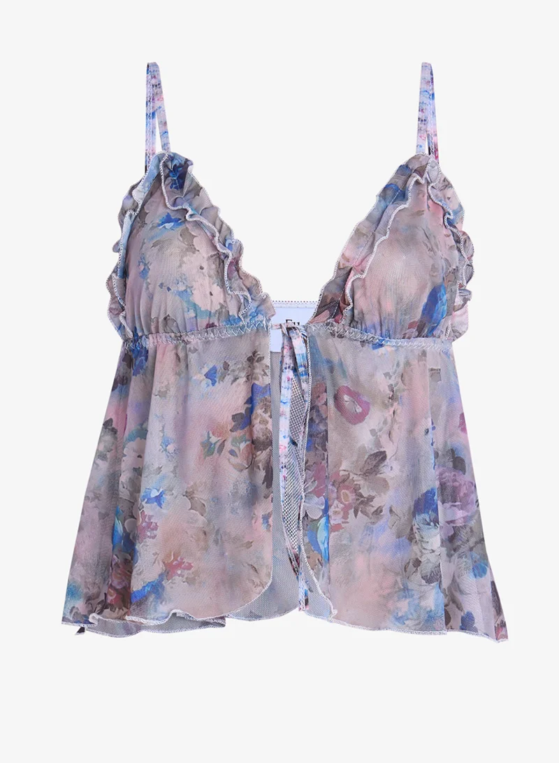 ELLA Sheer Floral Cami & Pant Night Set
